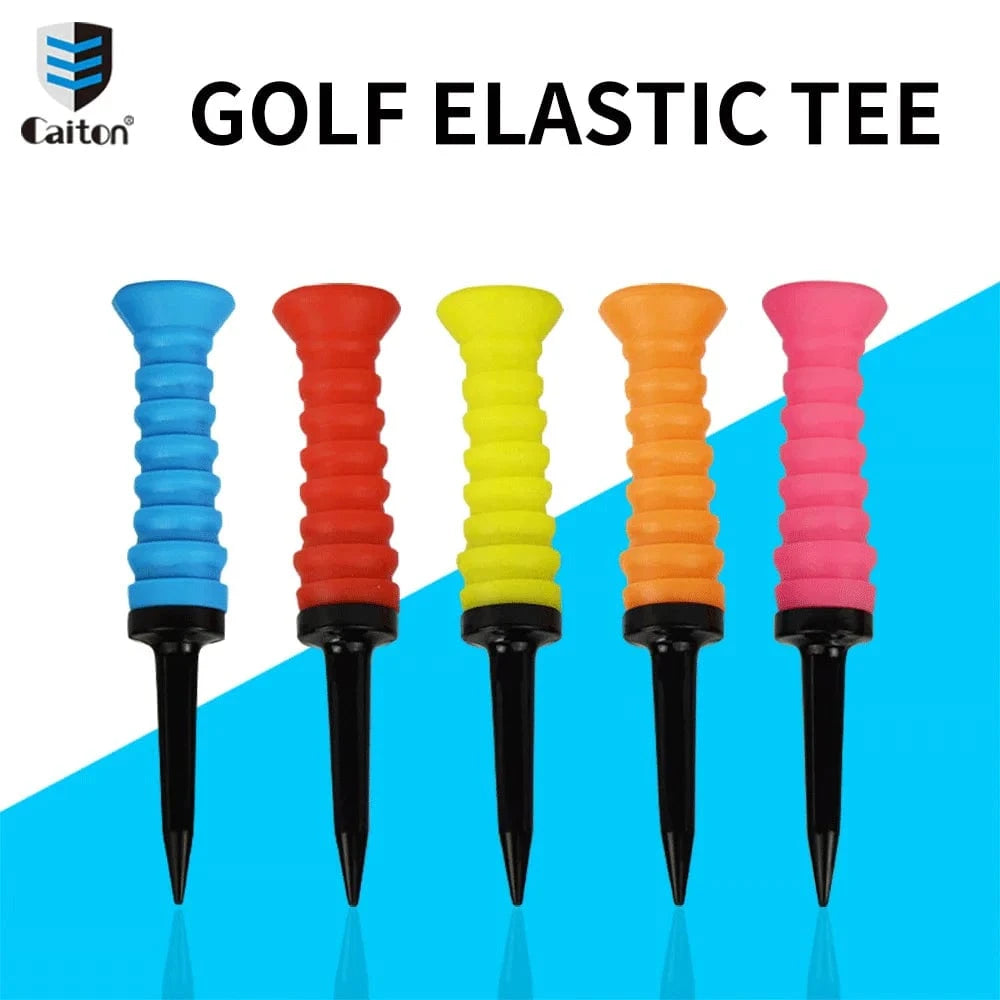 Back Nine Finds Caiton Golf Tees | 5-Color Elastic Limited Flight Plastic Tees